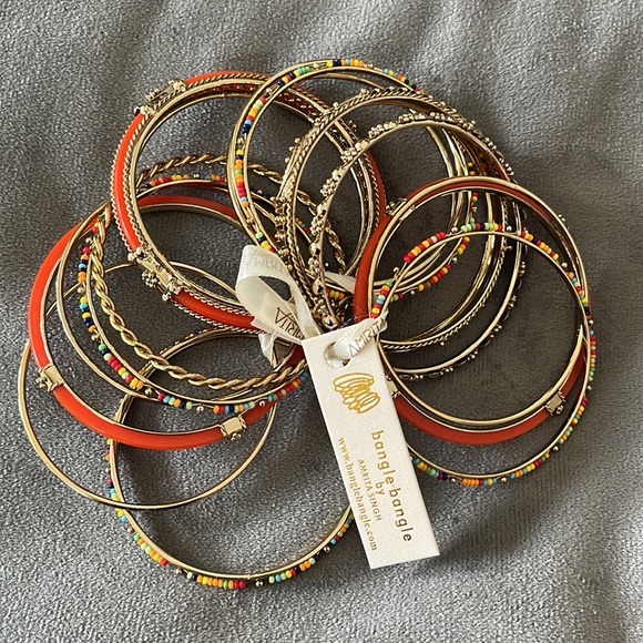 NWT Amrita Singh Bangles “coral/multi” 16 bangles size 8 - Picture 4 of 5